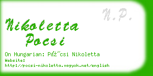 nikoletta pocsi business card